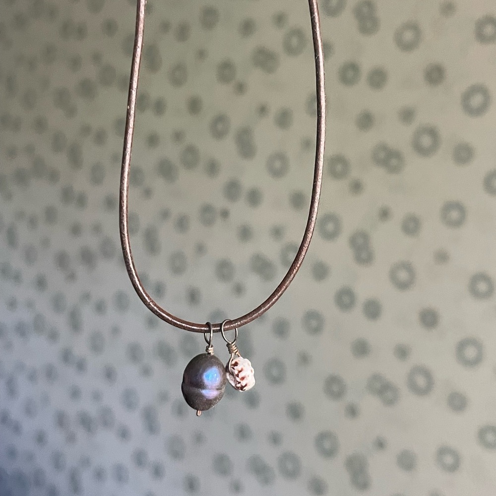 Hawaiian Puka and Pearl Necklace